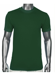 Mens Short Sleeve Tee Crew Neck Heavy Weight FOREST GREEN
