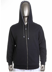 Mens Reversible Jacket Full Zip Hood BLACK w/GRAY