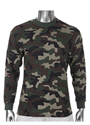 Mens Long Sleeve Thermal Heavy Weight GREEN CAMO