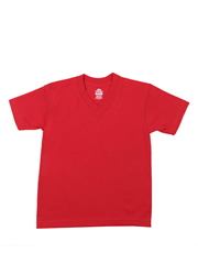Youth Short Sleeve Tee V-Neck RED